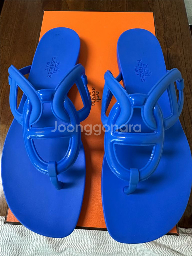 에르메스 에제리 샌들 블루 37 팝니다--0