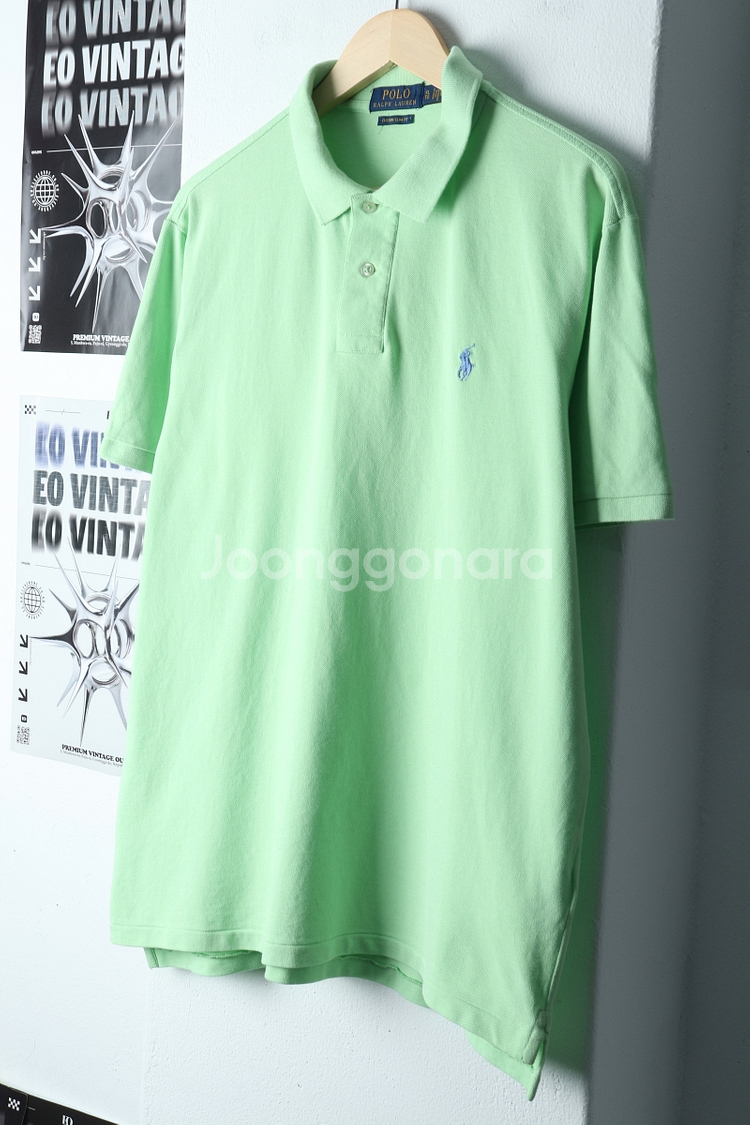 (XL-2XL) 폴로 랄프로렌 반팔 카라 티셔츠 그린--0