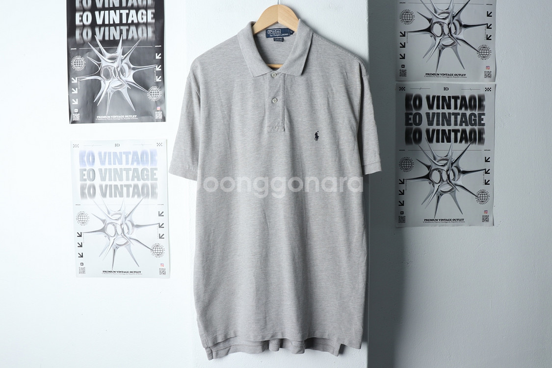(L-2XL) 폴로 랄프로렌 반팔 카라 티셔츠 그레이--1