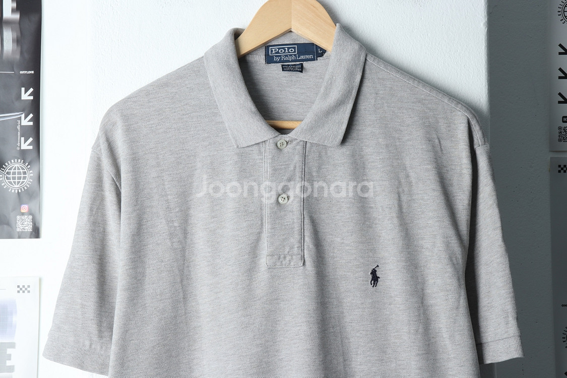 (L-2XL) 폴로 랄프로렌 반팔 카라 티셔츠 그레이--2