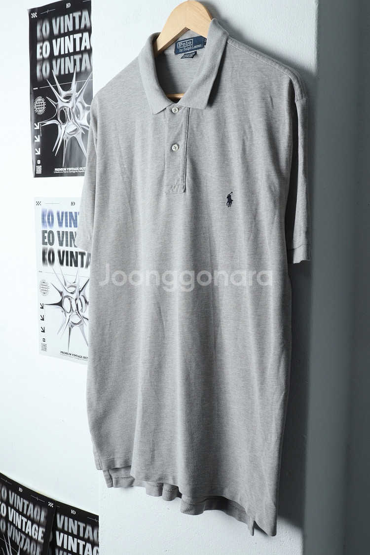 (L-2XL) 폴로 랄프로렌 반팔 카라 티셔츠 그레이--0
