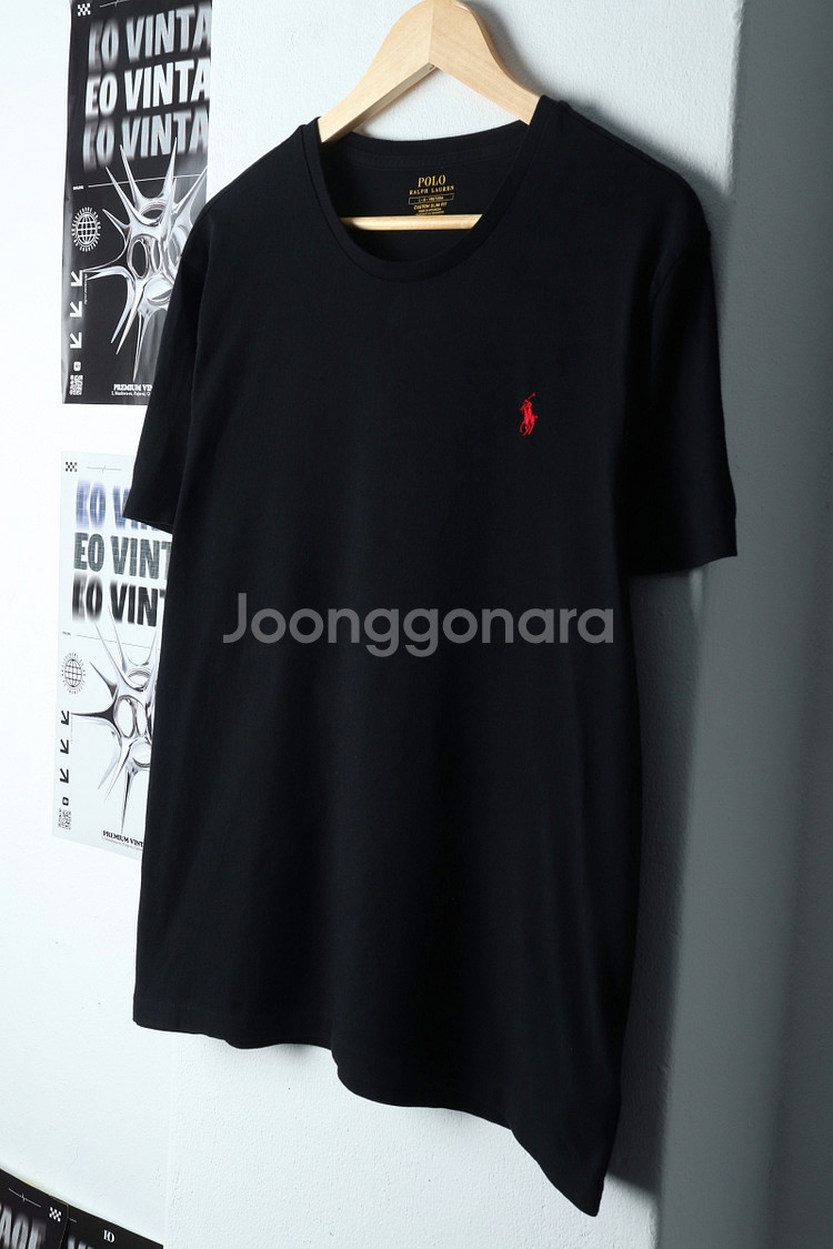 (L-XL) 폴로 랄프로렌 반팔 티셔츠 부분이염 블랙--0