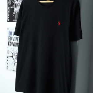 (L-XL) 폴로 랄프로렌 반팔 티셔츠 부분이염 블랙