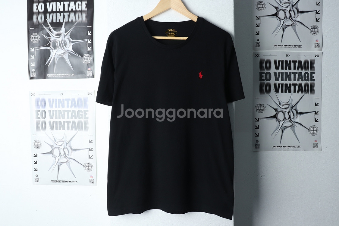 (L-XL) 폴로 랄프로렌 반팔 티셔츠 부분이염 블랙--1