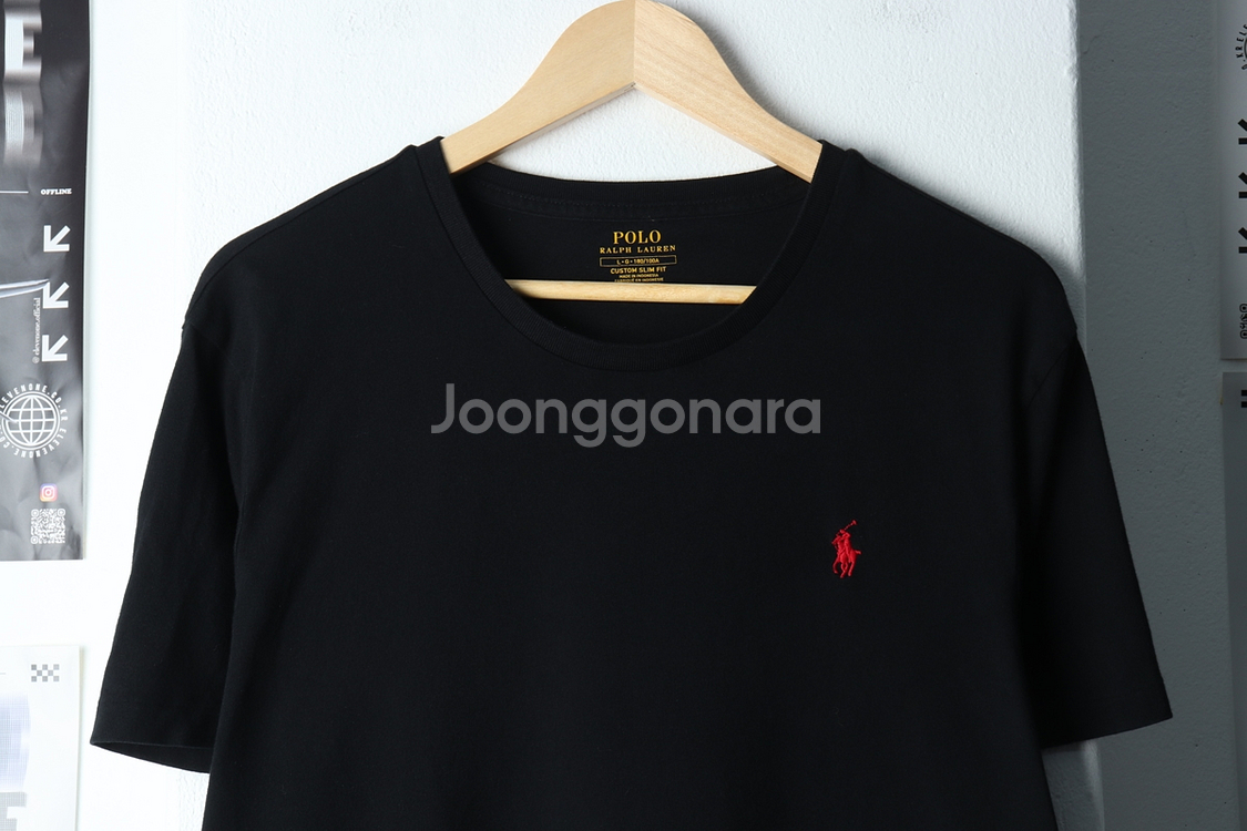 (L-XL) 폴로 랄프로렌 반팔 티셔츠 부분이염 블랙--2
