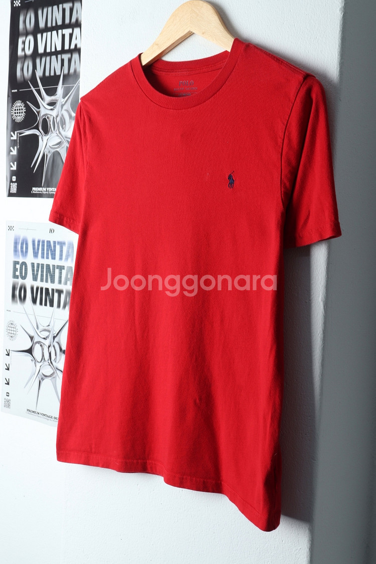(L-XL) 폴로 랄프로렌 반팔 티셔츠 부분얼룩 레드--0