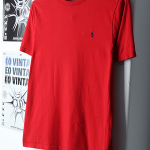 (L-XL) 폴로 랄프로렌 반팔 티셔츠 부분얼룩 레드
