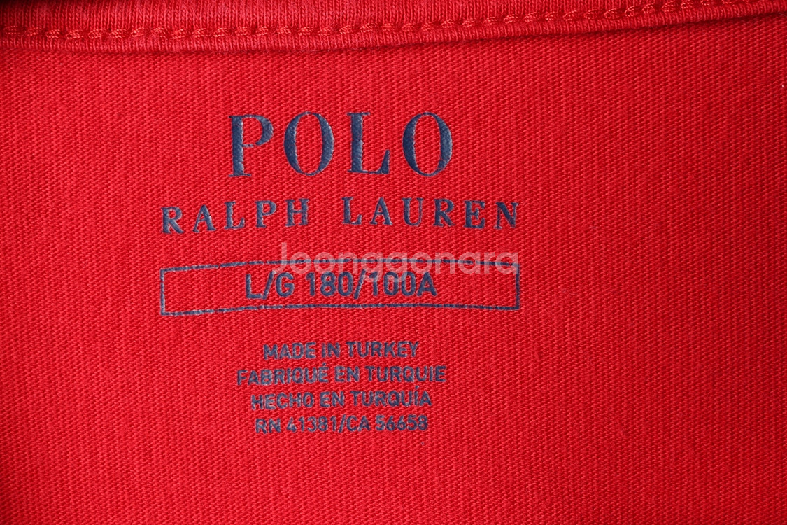 (L-XL) 폴로 랄프로렌 반팔 티셔츠 부분얼룩 레드--6