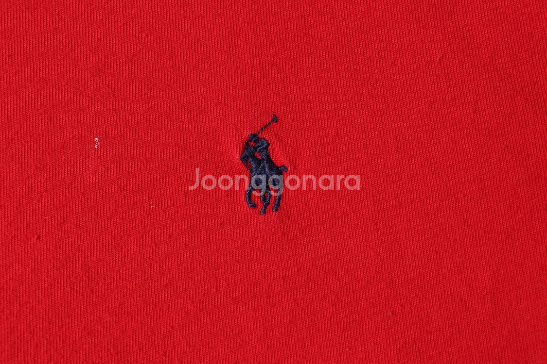 (L-XL) 폴로 랄프로렌 반팔 티셔츠 부분얼룩 레드--4