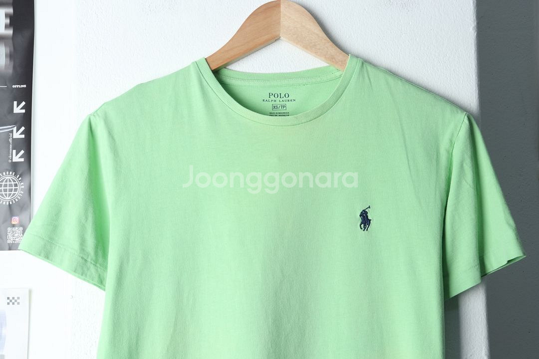 (XS) 폴로 랄프로렌 반팔 티셔츠 작은오염 연그린--2