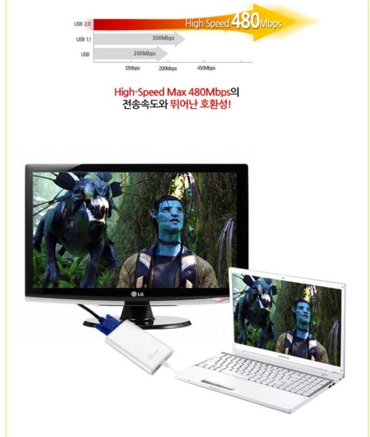 NEXT JUA210 USB 외장 그래픽카드 어댑터 이미지
