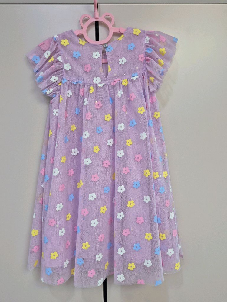 프렌치캣 연보라 꽃샤원피스 120사이즈--1