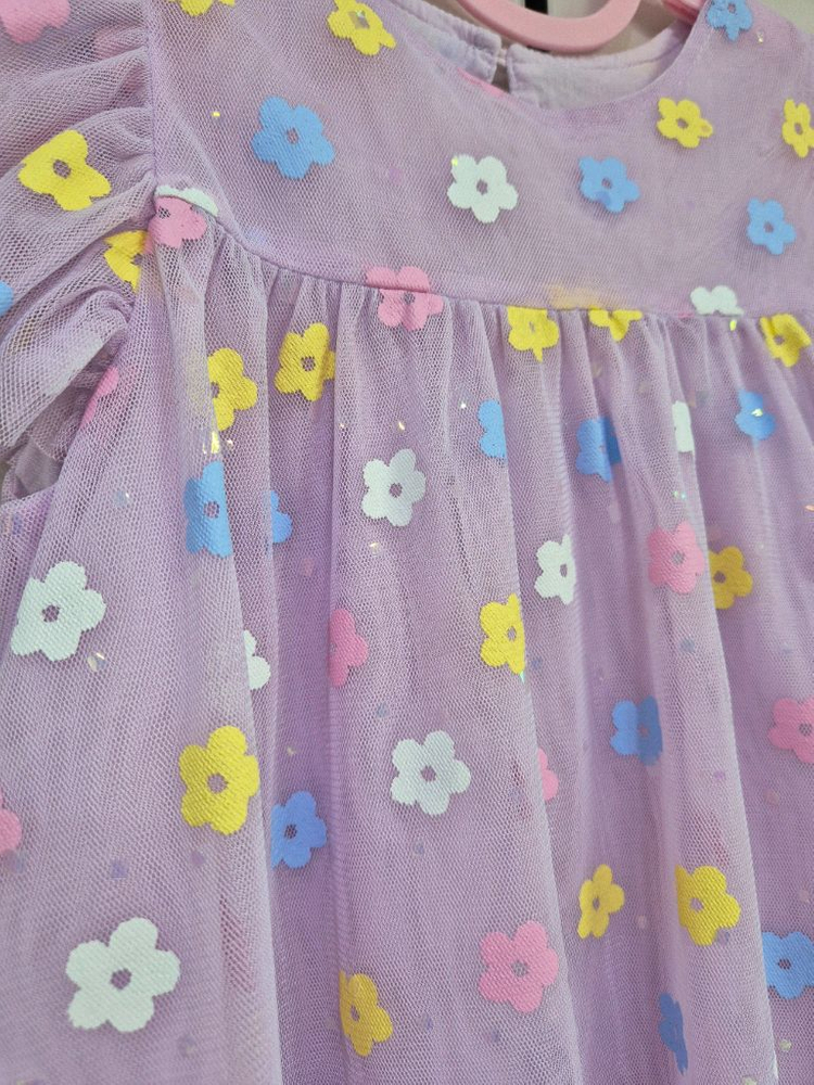 프렌치캣 연보라 꽃샤원피스 120사이즈--2