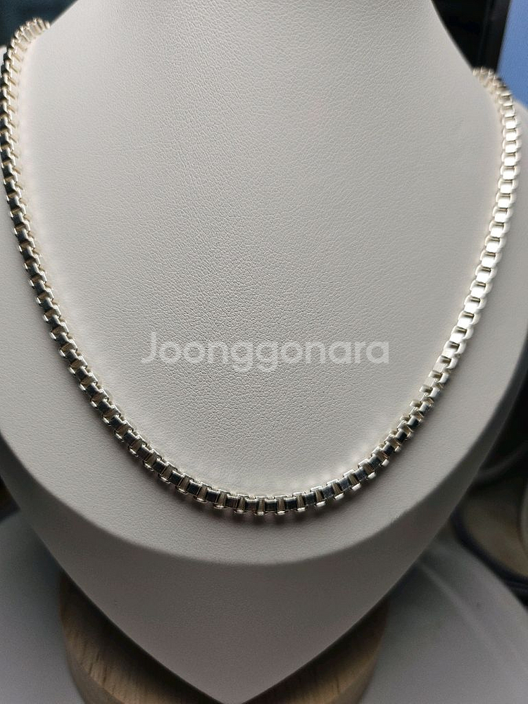 큐브 체인 실버 목걸이--0