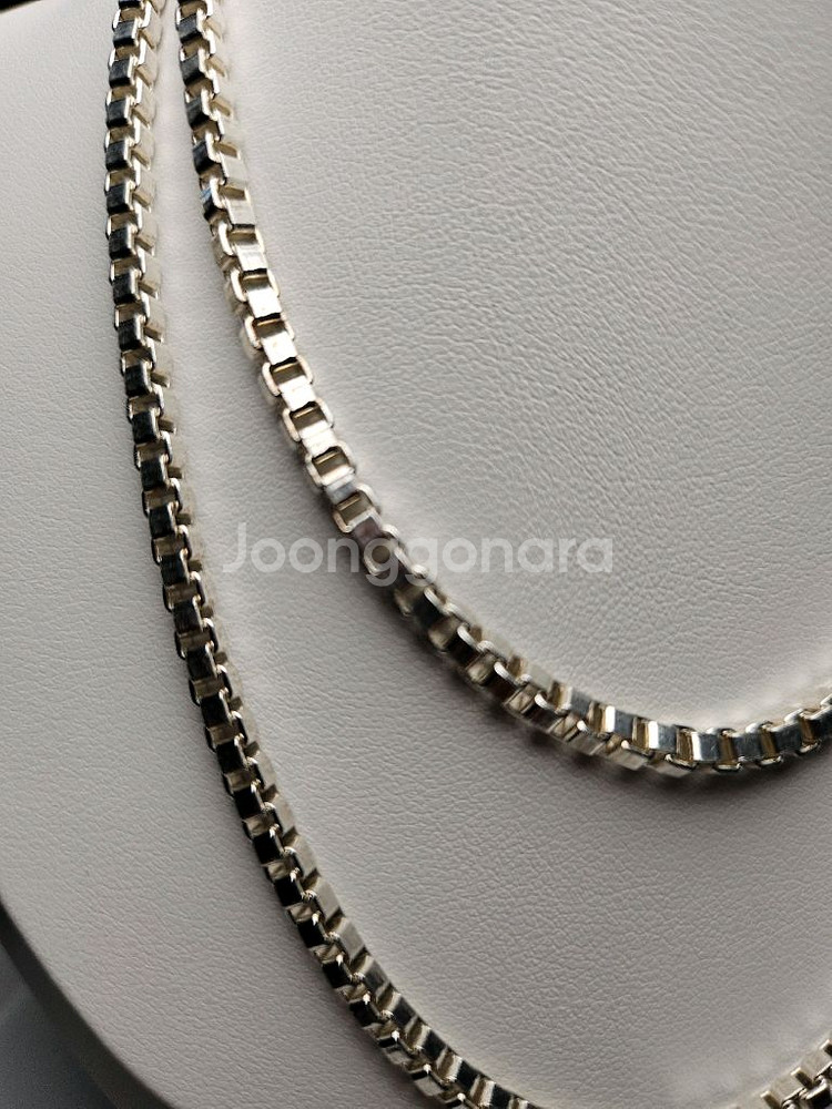 큐브 체인 실버 목걸이--2