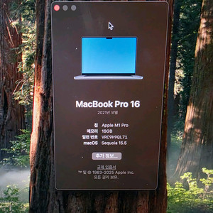 맥북 프로 16 m1 pro 1T 16G 풀박 S급