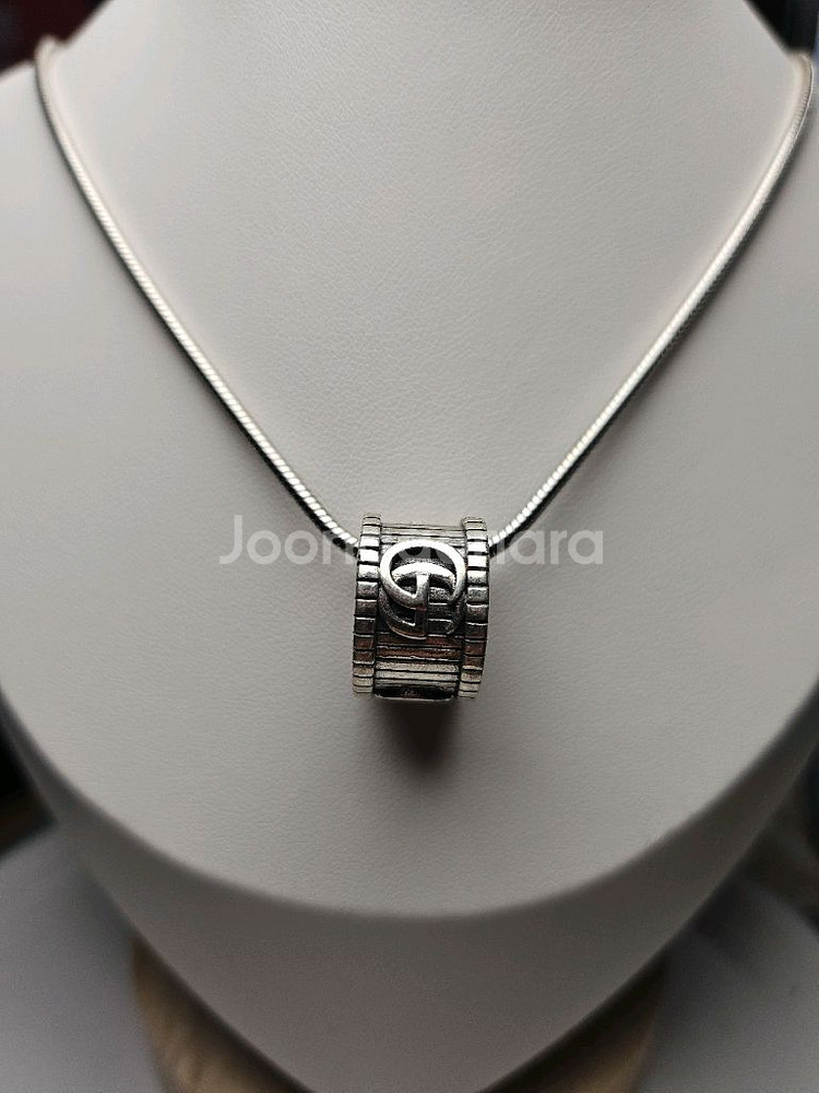 스레이크체인 은목걸이(42cm)+실버 링펜던트2종--1