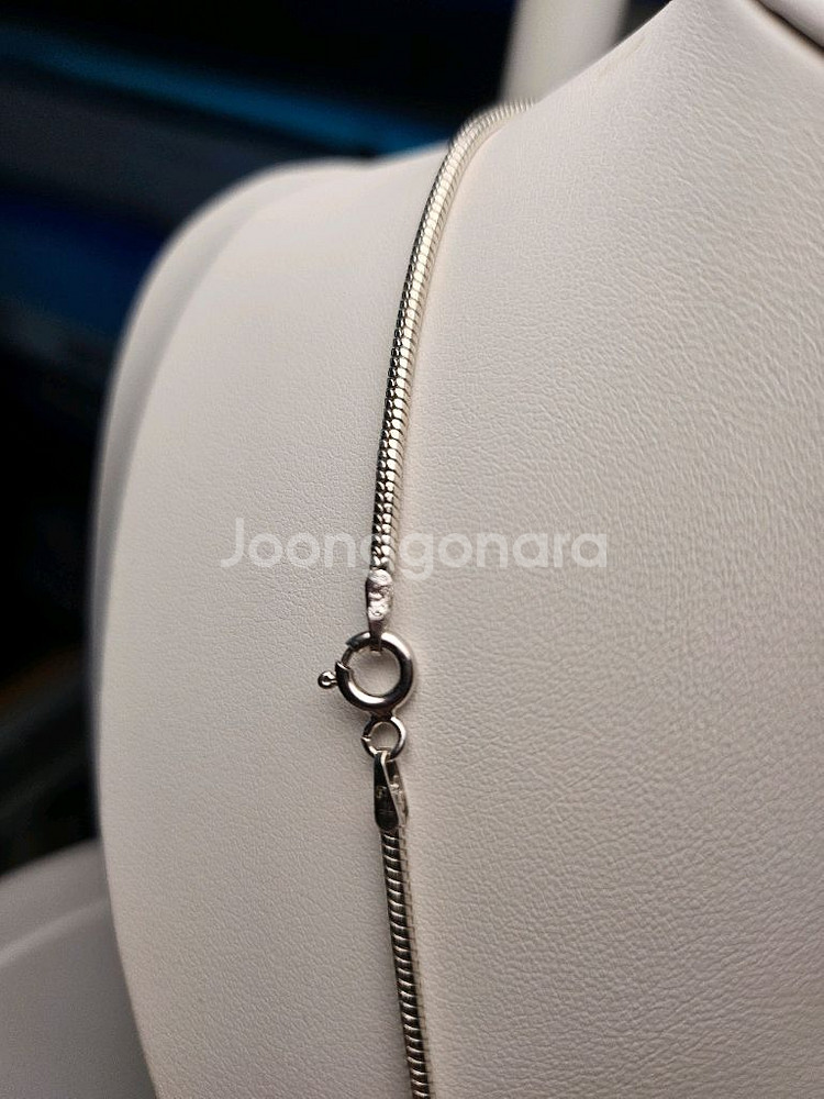 스레이크체인 은목걸이(42cm)+실버 링펜던트2종--4