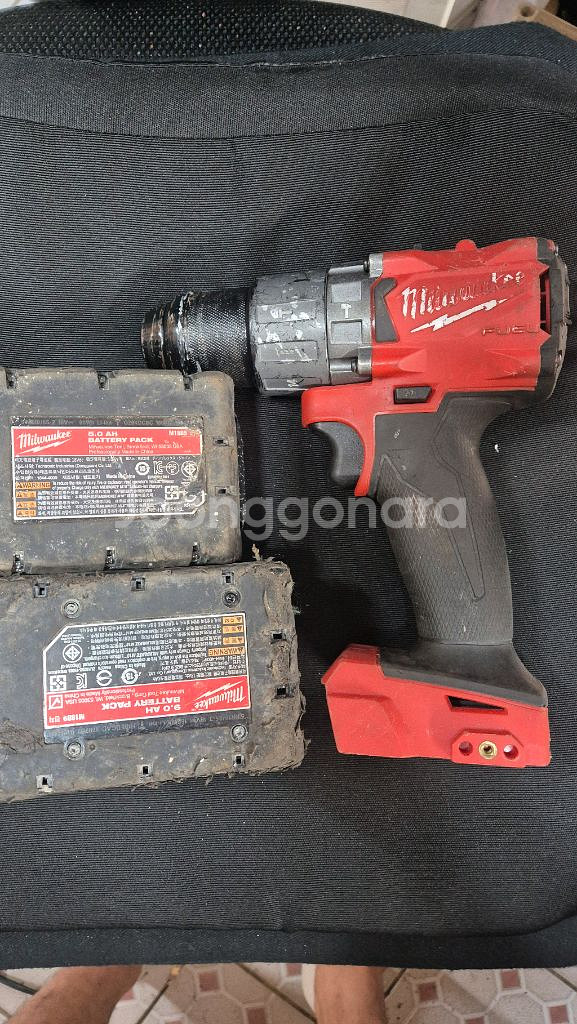 정품 밀워키 m18 fuel 해머드릴+배터리2개 일괄--1