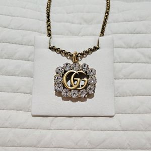 구찌) 더블GG 마몽 크리스탈 정품 목걸이