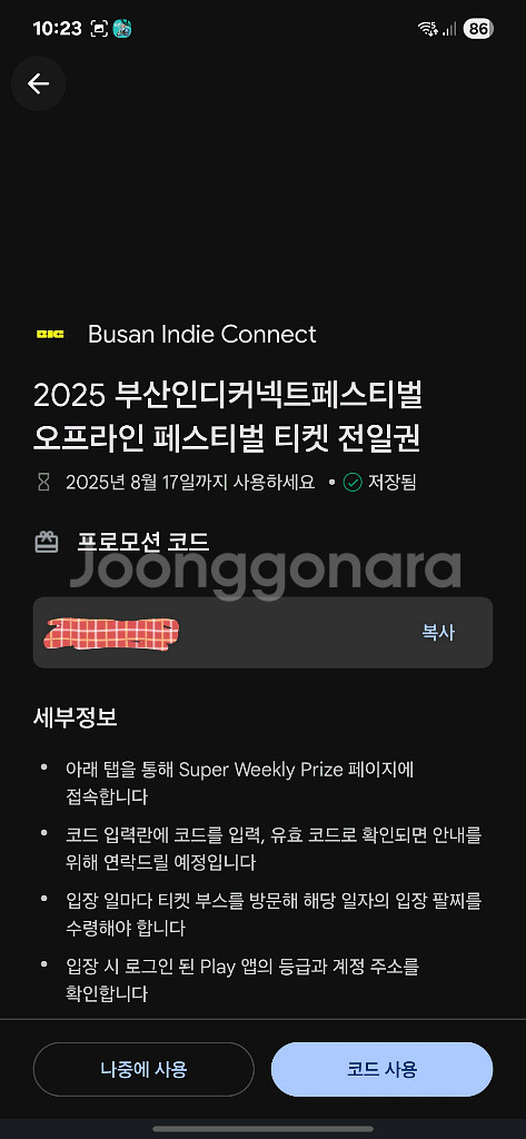 2025 부산인디커넥트페스티벌 티켓 전일권--0