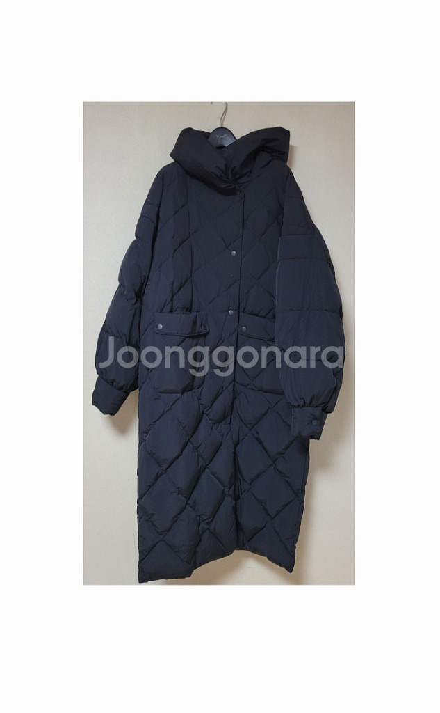 지컷 구스 롱패딩 블랙 85--0