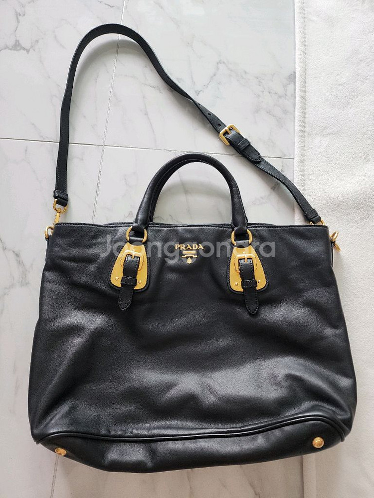 정품 프라다 소프트카프 블랙 가방 보관새상품--0