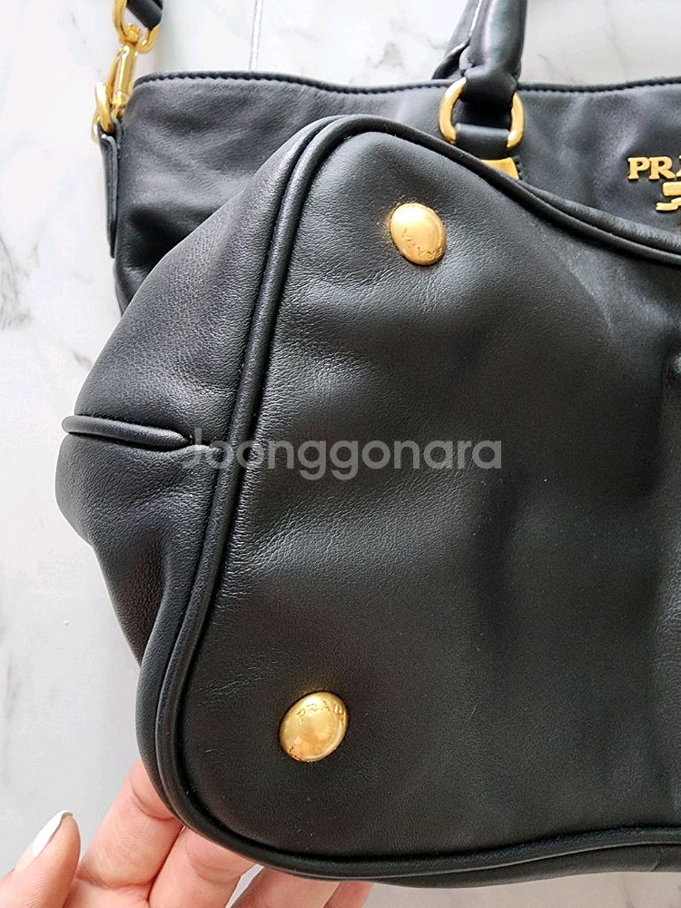 정품 프라다 소프트카프 블랙 가방 보관새상품--3