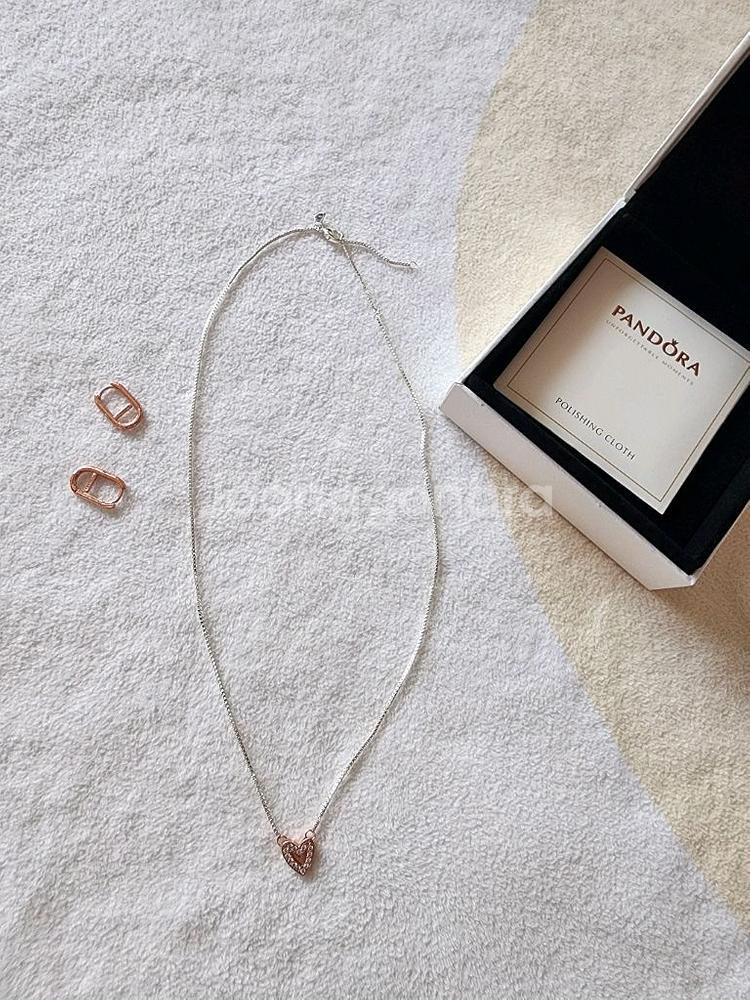 판도라 목걸이+귀걸이 새상품 일괄--4