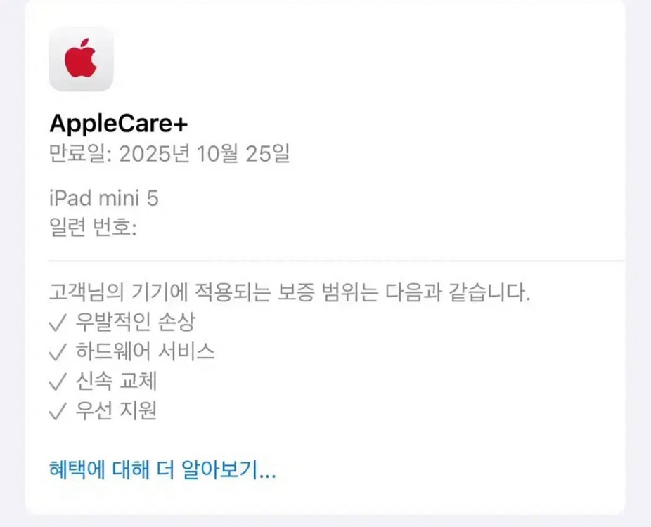 아이패드 미니5 64GB 셀룰러 실버 애플케어플러스--4