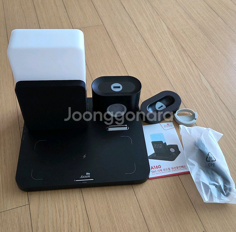 액센 A160 5in1 시계무드등 무선충전패드 새상품--8