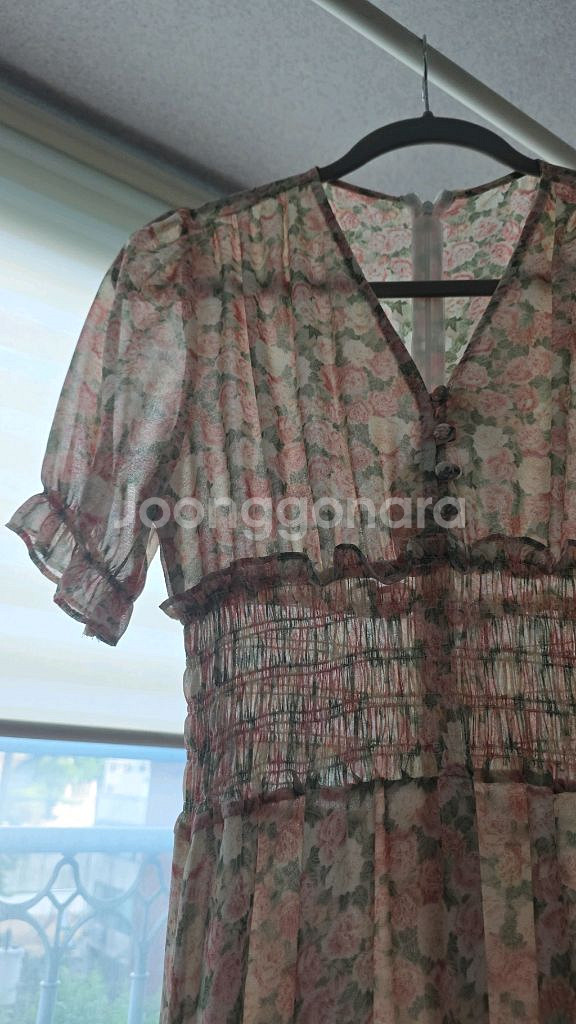 쉬폰 플라워 롱 원피스--2