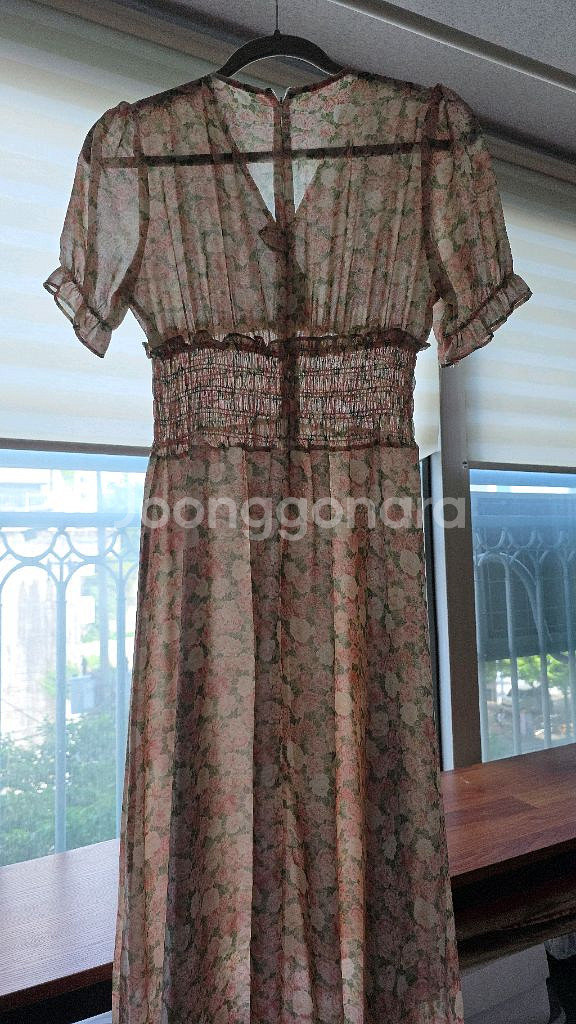 쉬폰 플라워 롱 원피스--4