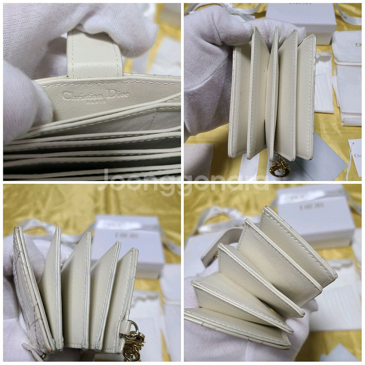디올 레이디 아코디언 카드지갑 라떼 (백화점 풀구성)--3
