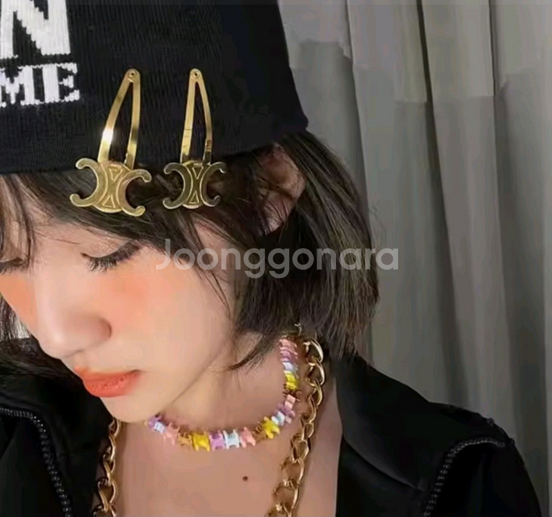 셀린느 금장 헤어핀 1쌍(2개)/새상품--0