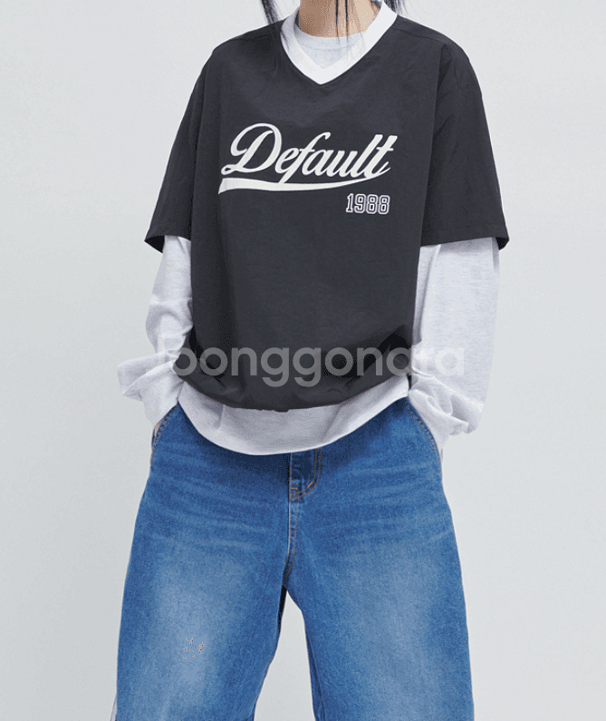 브이넥 검정 반팔 티셔츠L 새상품--1