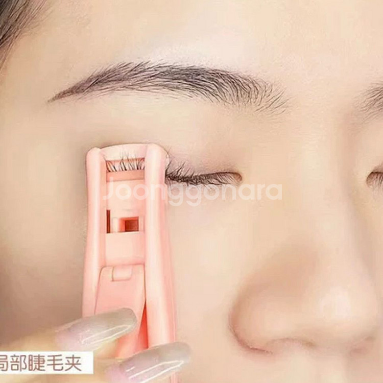 연분홍색 고양이 뷰러 세트 휴대용 미니 속눈썹 마스카라--2