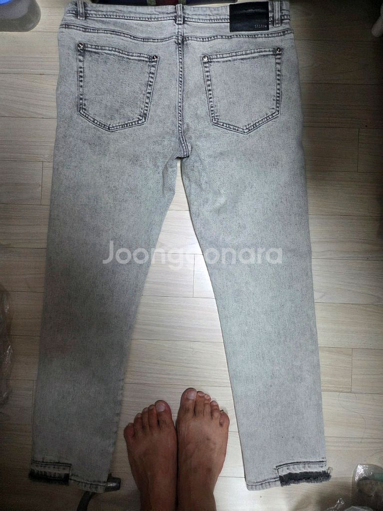 시스템옴므 정품 스톤그레이 청바지 34사이즈--3
