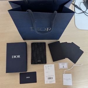 디올 오블리크 오거나이저 카드지갑 블랙 풀구성