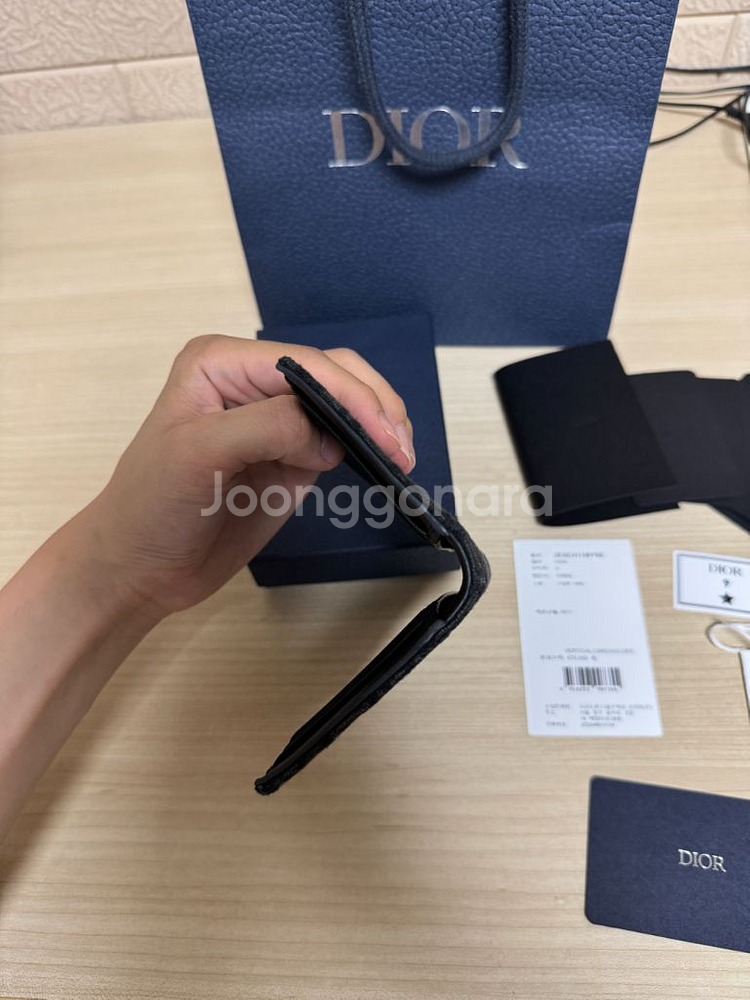 디올 오블리크 오거나이저 카드지갑 블랙 풀구성--4