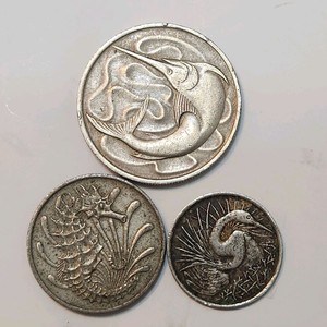 외국동전, 싱가폴 1967년 구권 동전 3점 일괄