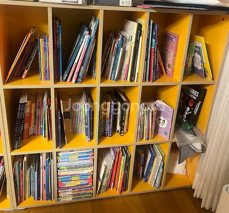비비드와이드 책장 옐로우 탬버린스타일--2