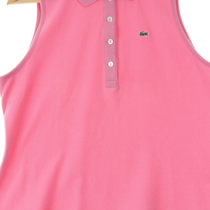 W(L-XL) 라코스테 반팔 카라 티셔츠 민소매 핑크