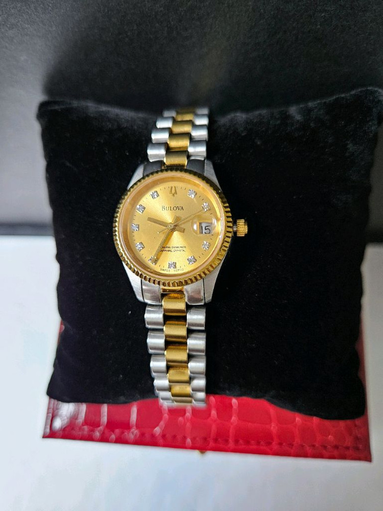 부로바 여성용 텐포인트 다이아몬드 18K 콤비메탈 시계--1