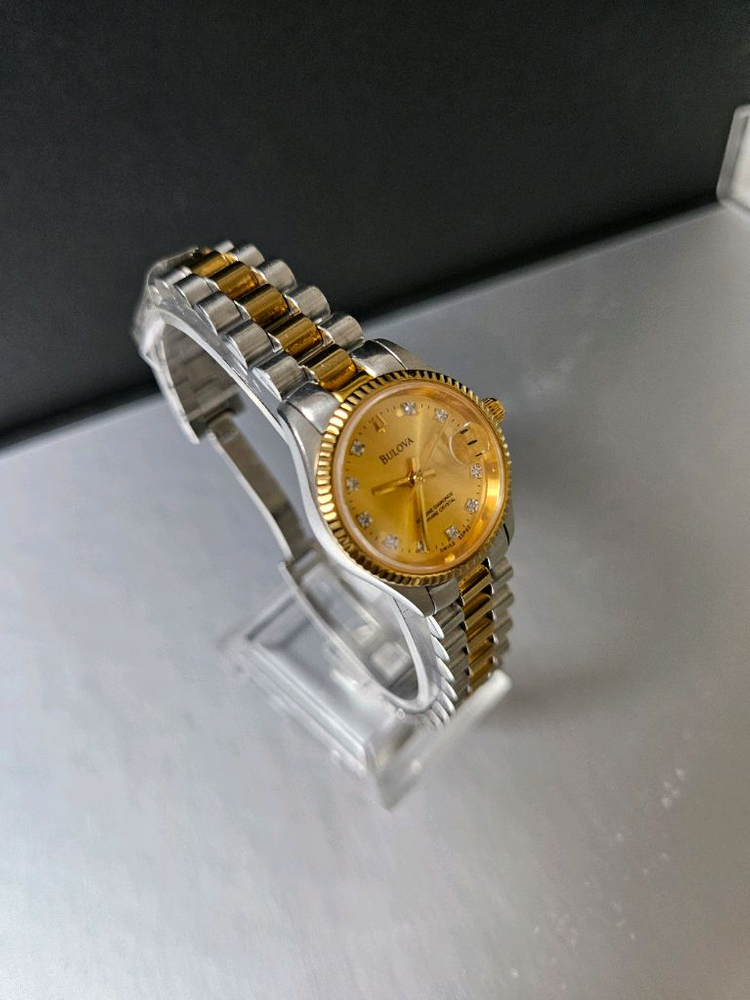 부로바 여성용 텐포인트 다이아몬드 18K 콤비메탈 시계--7