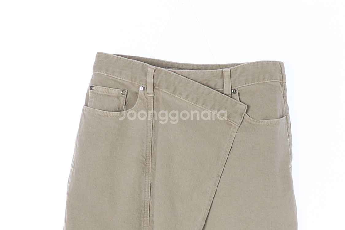 [S]타임 베이지 랩 롱 데님 스커트 청치마--1