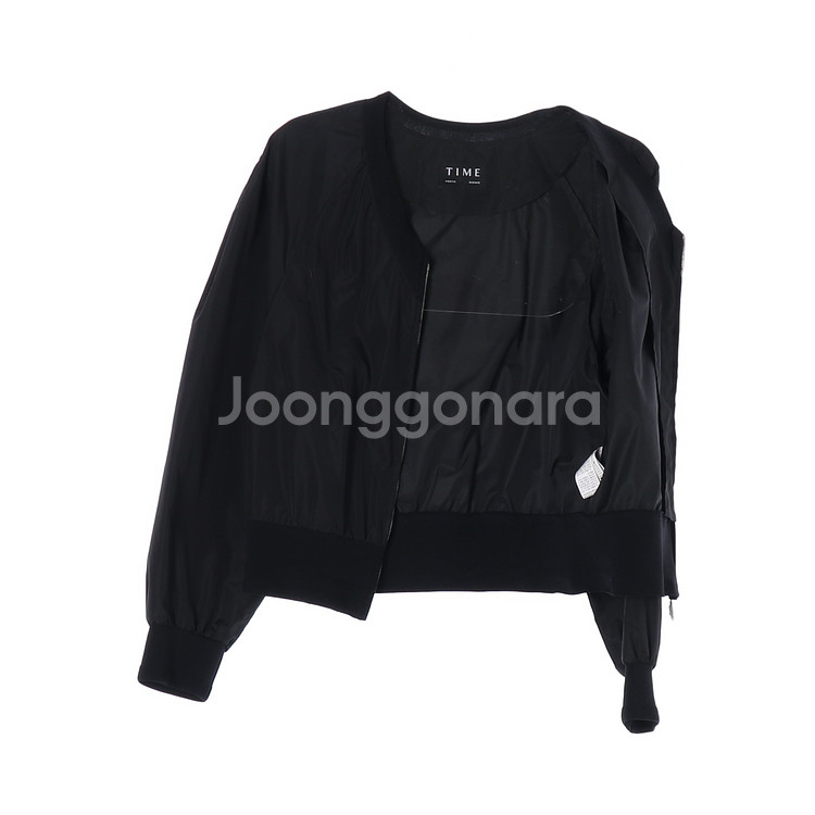 [S]타임 블랙 브이넥 블루종 집업 재킷 점퍼--3