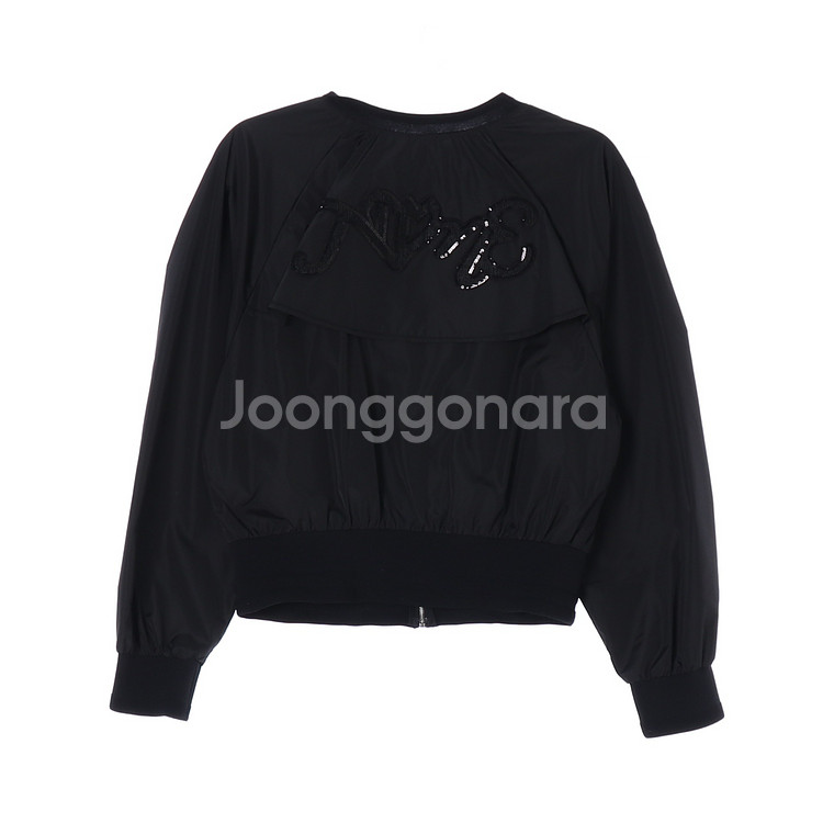 [S]타임 블랙 브이넥 블루종 집업 재킷 점퍼--4