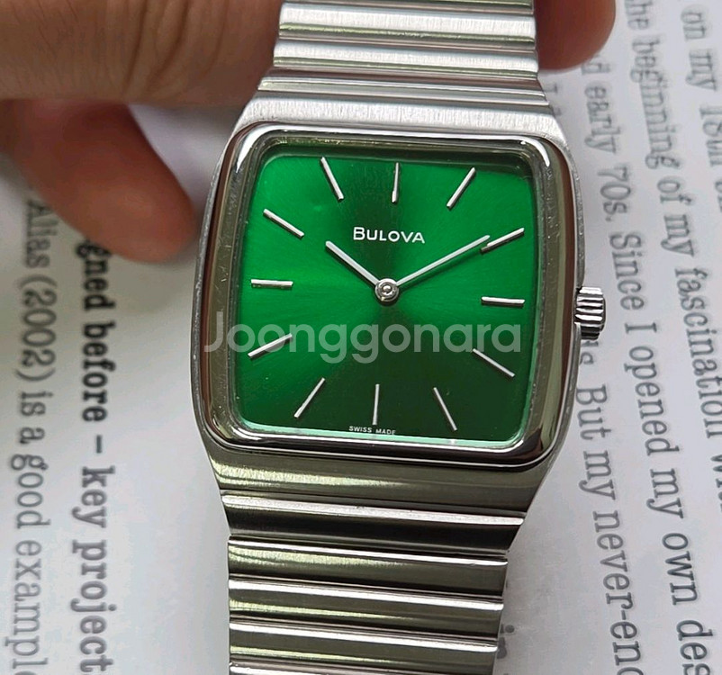 빈티지 부로바 테레비 사각탱크형 그린썬레이 수동 브레이--1