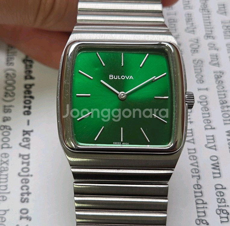 빈티지 부로바 테레비 사각탱크형 그린썬레이 수동 브레이--0